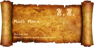 Madl Mara névjegykártya